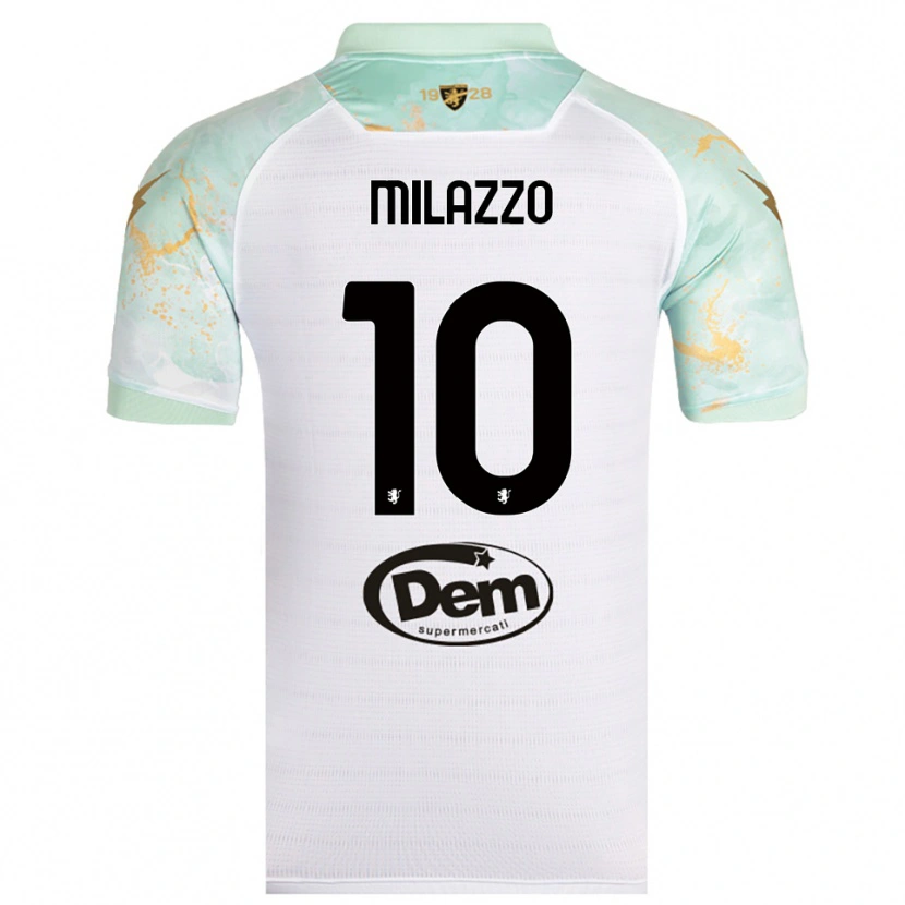 Danxen Criança Camisola Simone Milazzo #10 Branco Preto Alternativa 2025/26 Camisa Brasil