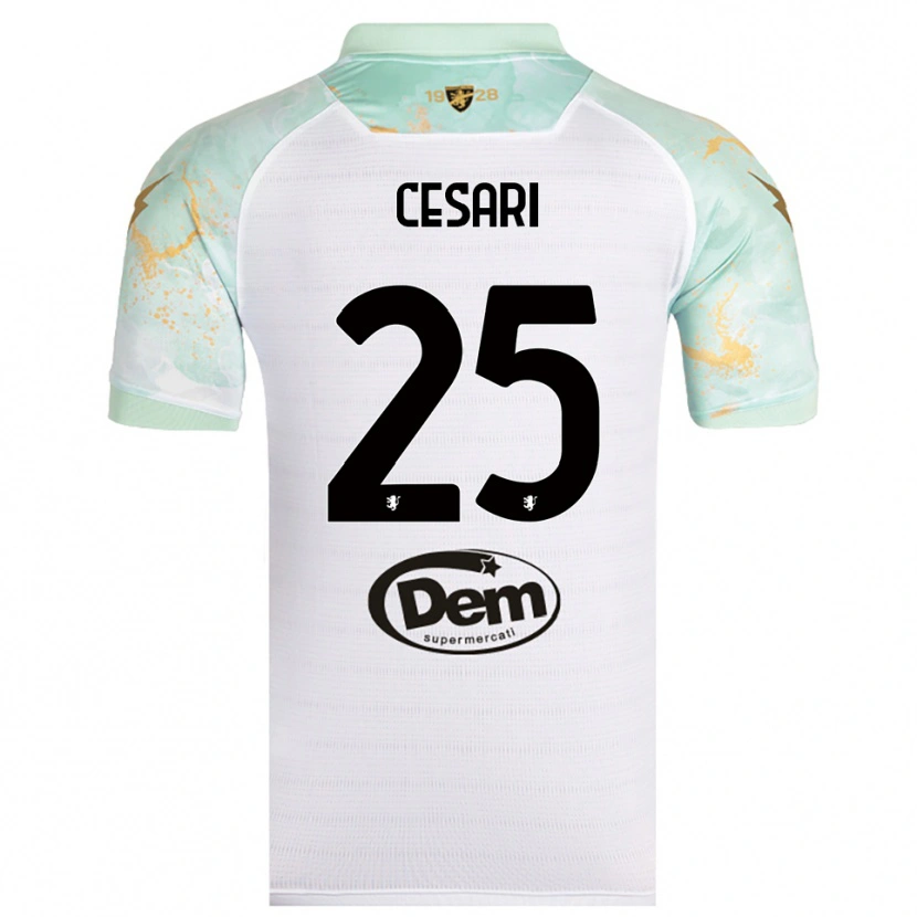 Danxen Criança Camisola Nicolò Cesari #25 Branco Preto Alternativa 2025/26 Camisa Brasil