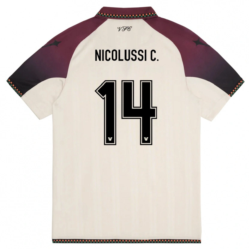 Danxen Criança Camisola Hans Nicolussi Caviglia #14 Creme Borgonha Alternativa 2025/26 Camisa Brasil