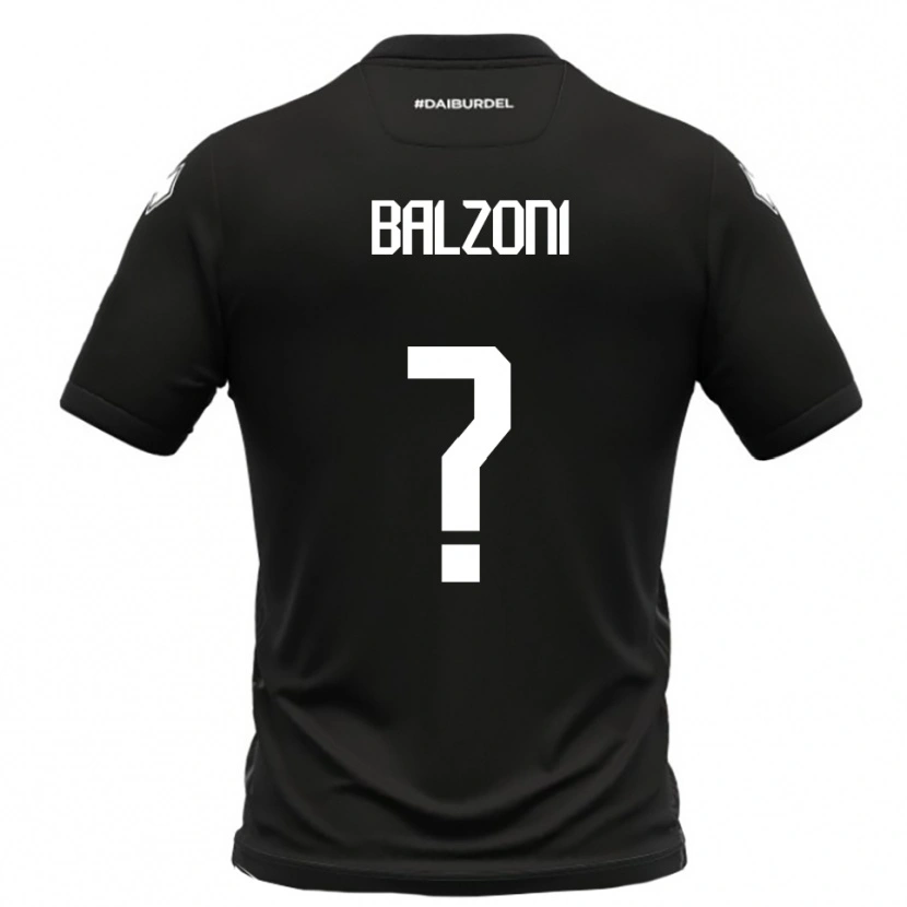 Danxen Criança Camisola Mattia Balzoni #0 Preto Branco Alternativa 2025/26 Camisa Brasil