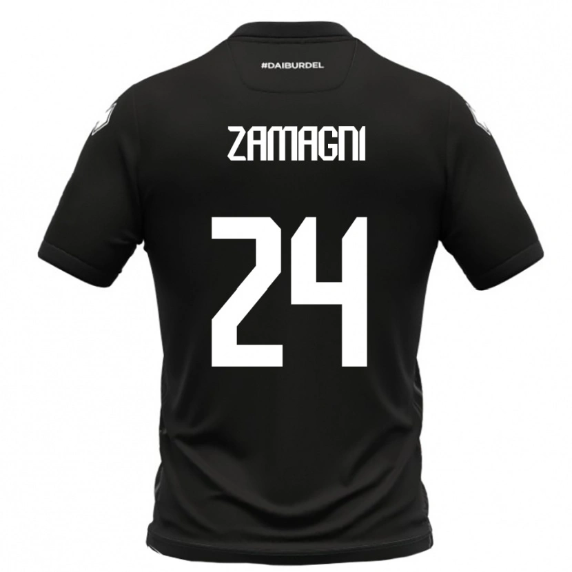 Danxen Criança Camisola Davide Zamagni #24 Preto Branco Alternativa 2025/26 Camisa Brasil