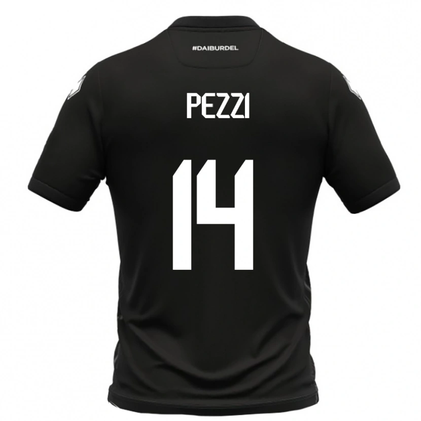 Danxen Criança Camisola Alessandro Pezzi #14 Preto Branco Alternativa 2025/26 Camisa Brasil