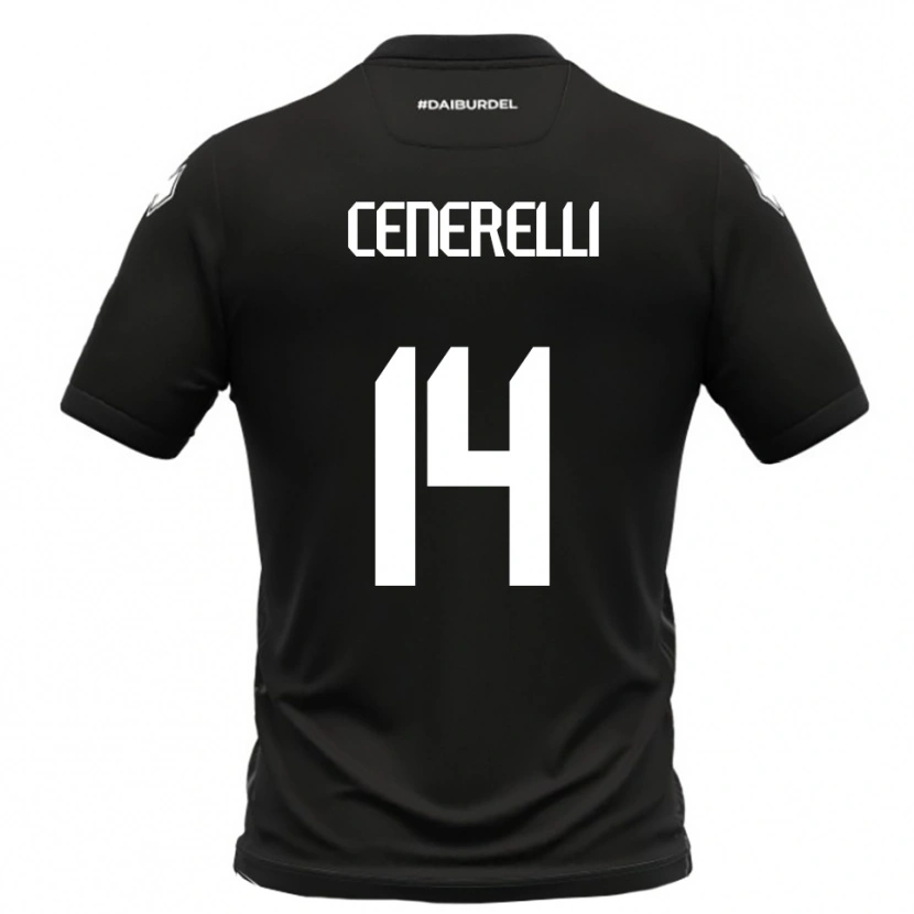 Danxen Criança Camisola Alessandro Cenerelli #14 Preto Branco Alternativa 2025/26 Camisa Brasil