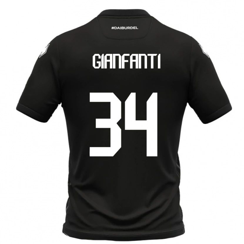 Danxen Criança Camisola Simone Gianfanti #34 Preto Branco Alternativa 2025/26 Camisa Brasil