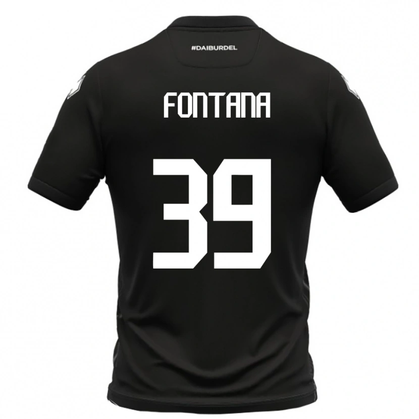 Danxen Criança Camisola Niccolò Fontana #39 Preto Branco Alternativa 2025/26 Camisa Brasil