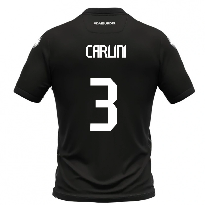 Danxen Criança Camisola Alessandro Carlini #3 Preto Branco Alternativa 2025/26 Camisa Brasil