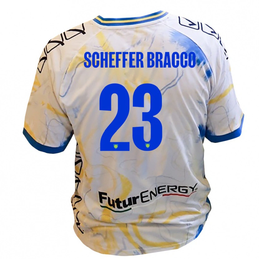 Danxen Criança Camisola Mateo Scheffer Bracco #23 Branco Amarelo Azul Alternativa 2025/26 Camisa Brasil
