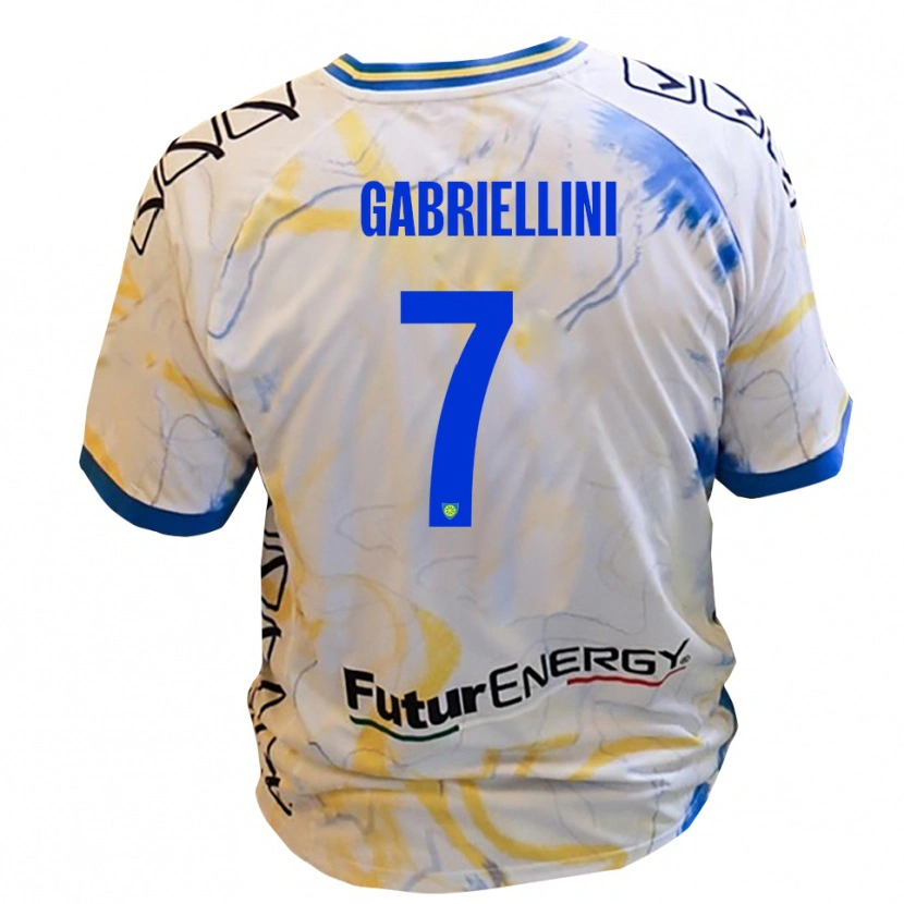 Danxen Criança Camisola Emanuele Gabriellini #7 Branco Amarelo Azul Alternativa 2025/26 Camisa Brasil