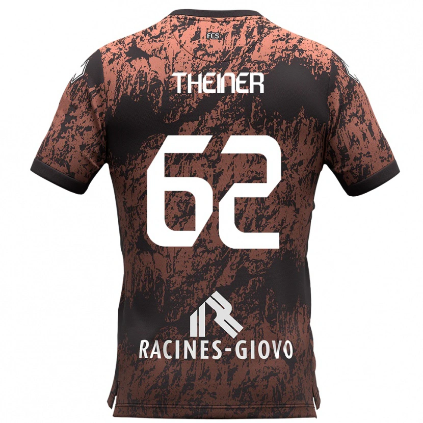 Danxen Criança Camisola Daniel Theiner #62 Marrom Preto Alternativa 2025/26 Camisa Brasil