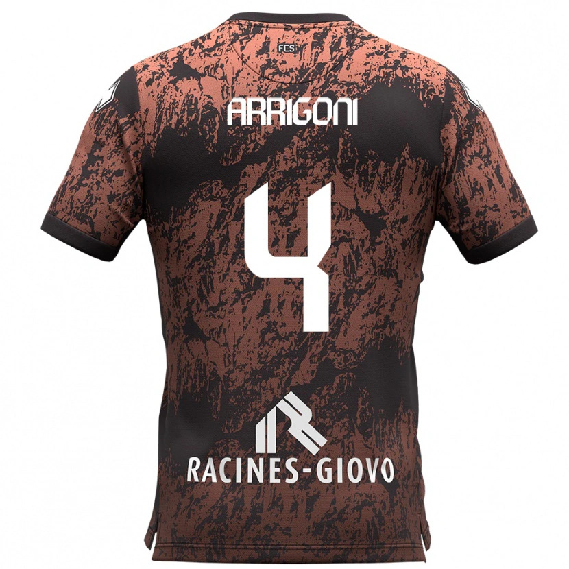 Danxen Criança Camisola Tommaso Arrigoni #4 Marrom Preto Alternativa 2025/26 Camisa Brasil