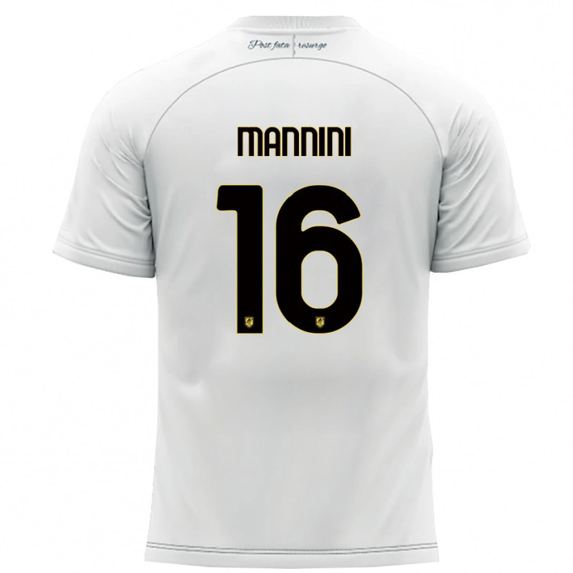 Danxen Criança Camisola Mattia Mannini #16 Branco Amarelo Alternativa 2025/26 Camisa Brasil