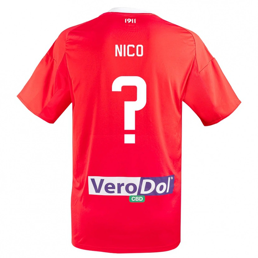 Danxen Criança Camisola Riccardo Nico #0 Vermelho Branco Alternativa 2025/26 Camisa Brasil