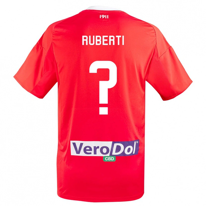 Danxen Criança Camisola Niccolò Ruberti #0 Vermelho Branco Alternativa 2025/26 Camisa Brasil