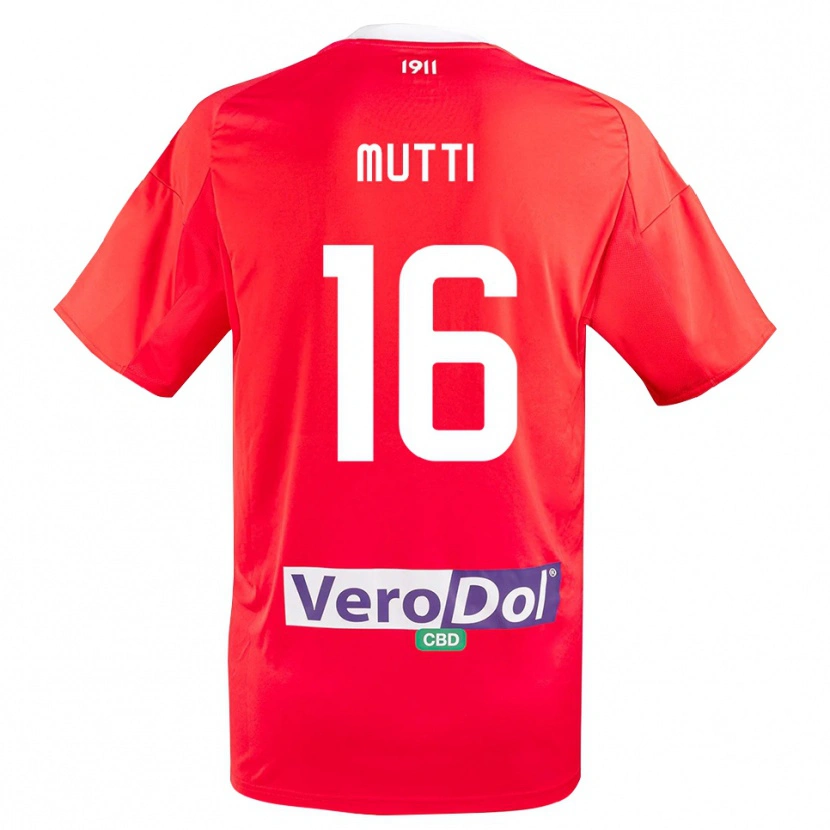 Danxen Criança Camisola Matteo Mutti #16 Vermelho Branco Alternativa 2025/26 Camisa Brasil