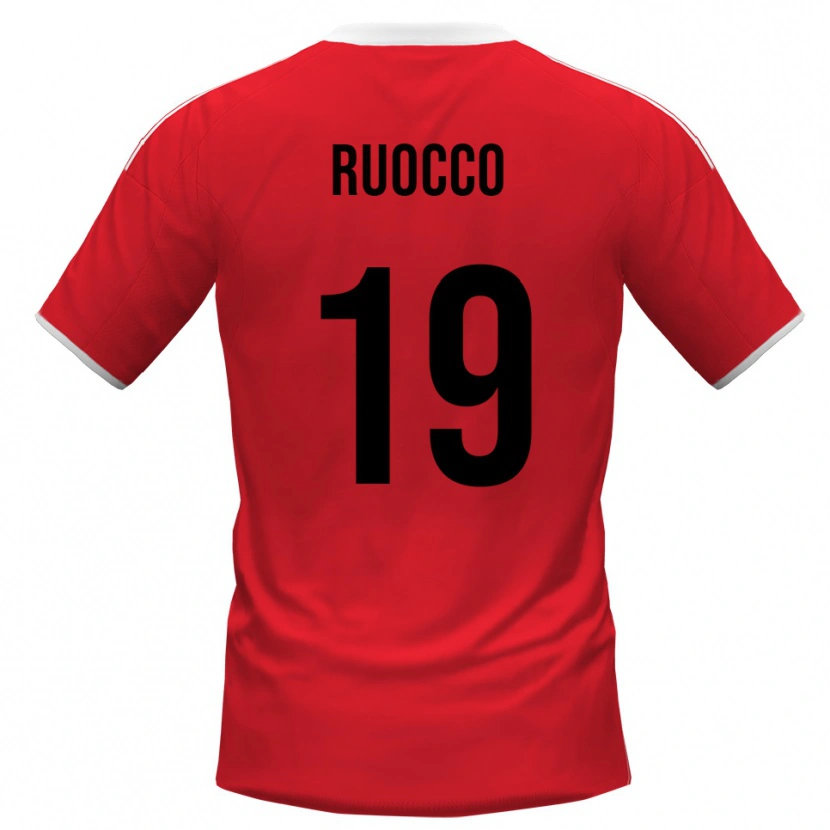 Danxen Criança Camisola Francesco Ruocco #19 Vermelho Branco Alternativa 2025/26 Camisa Brasil