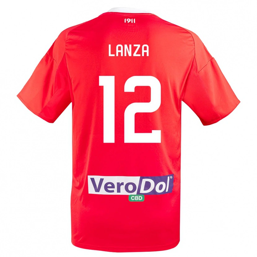 Danxen Criança Camisola Cesare Lanza #12 Vermelho Branco Alternativa 2025/26 Camisa Brasil