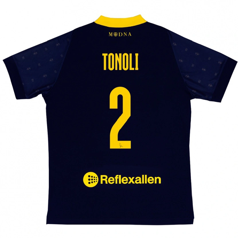 Danxen Criança Camisola Daniel Tonoli #2 Marinho Amarelo Alternativa 2025/26 Camisa Brasil