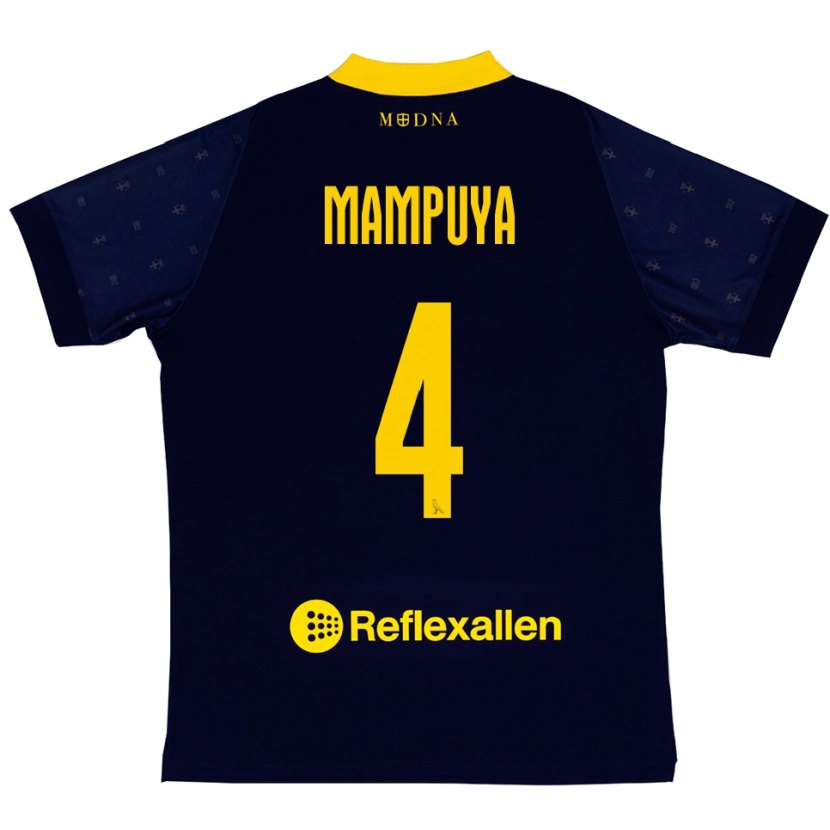 Danxen Criança Camisola Donel Mampuya #4 Marinho Amarelo Alternativa 2025/26 Camisa Brasil