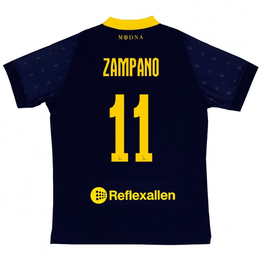 Danxen Criança Camisola Francesco Zampano #11 Marinho Amarelo Alternativa 2025/26 Camisa Brasil