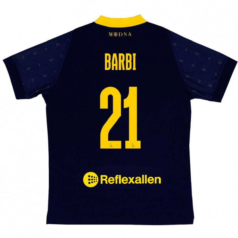 Danxen Criança Camisola Edoardo Barbi #21 Marinho Amarelo Alternativa 2025/26 Camisa Brasil