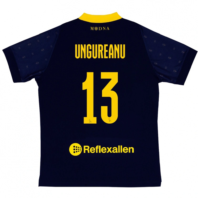 Danxen Criança Camisola Eduard Ungureanu #13 Marinho Amarelo Alternativa 2025/26 Camisa Brasil