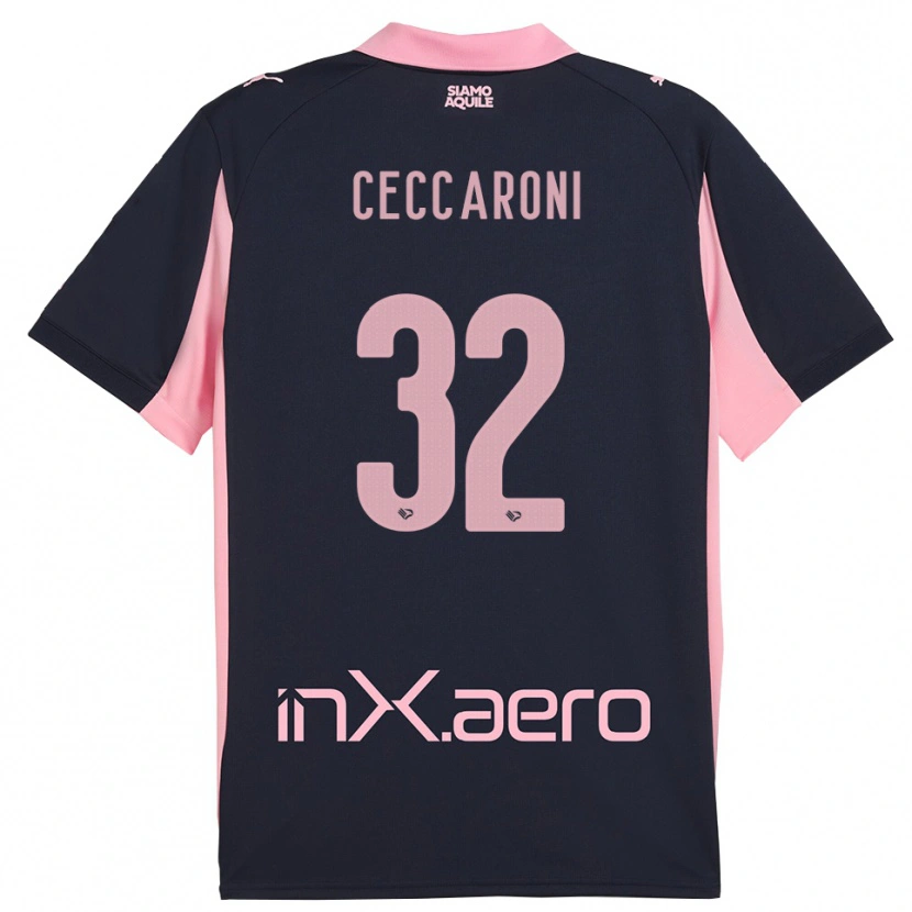 Danxen Criança Camisola Pietro Ceccaroni #32 Marinho Rosa Alternativa 2025/26 Camisa Brasil