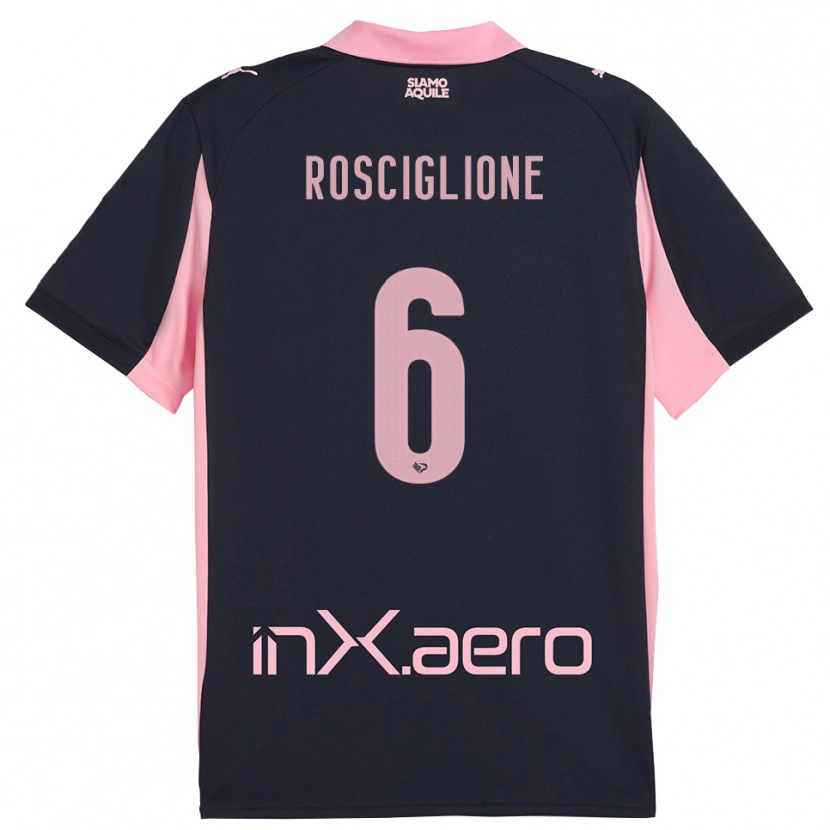 Danxen Criança Camisola Davide Rosciglione #6 Marinho Rosa Alternativa 2025/26 Camisa Brasil