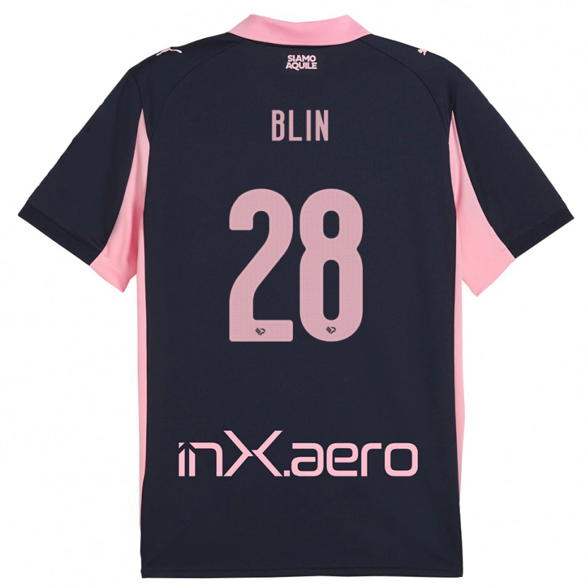 Danxen Criança Camisola Alexis Blin #28 Marinho Rosa Alternativa 2025/26 Camisa Brasil