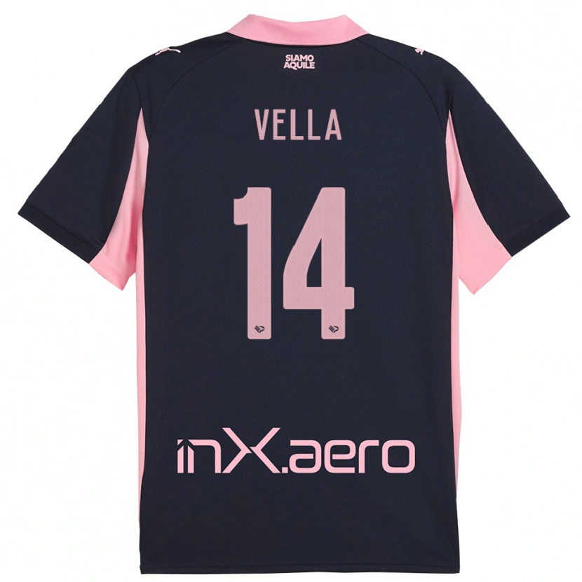 Danxen Criança Camisola Andreas Vella #14 Marinho Rosa Alternativa 2025/26 Camisa Brasil