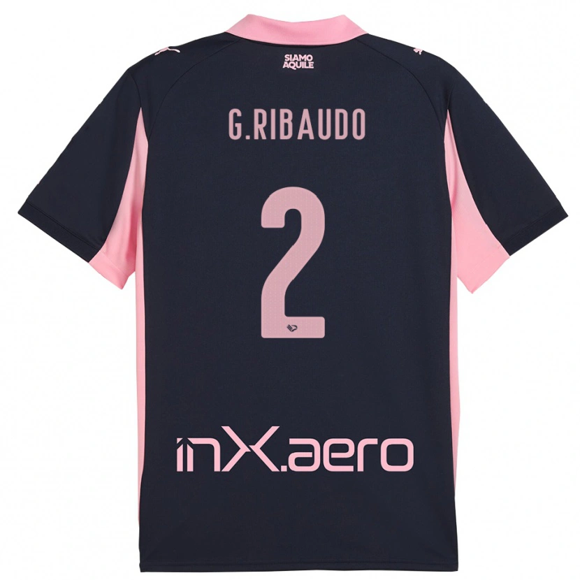 Danxen Criança Camisola Giorgio Ribaudo #2 Marinho Rosa Alternativa 2025/26 Camisa Brasil
