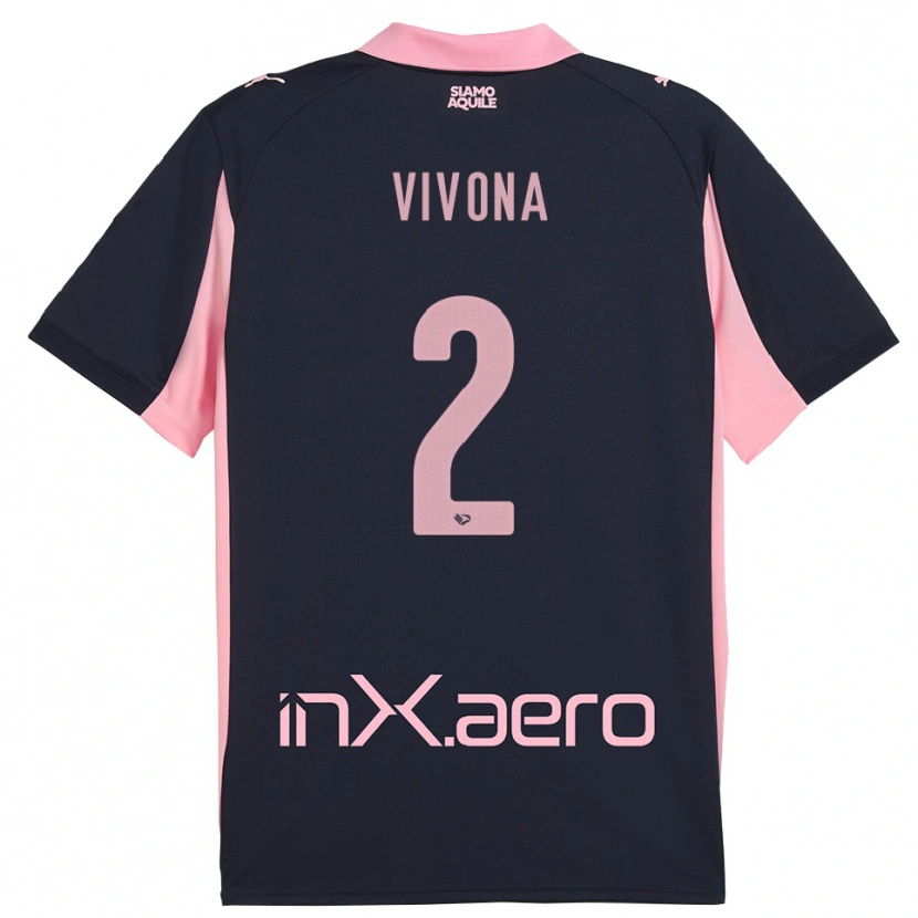 Danxen Criança Camisola Samuele Vivona #2 Marinho Rosa Alternativa 2025/26 Camisa Brasil