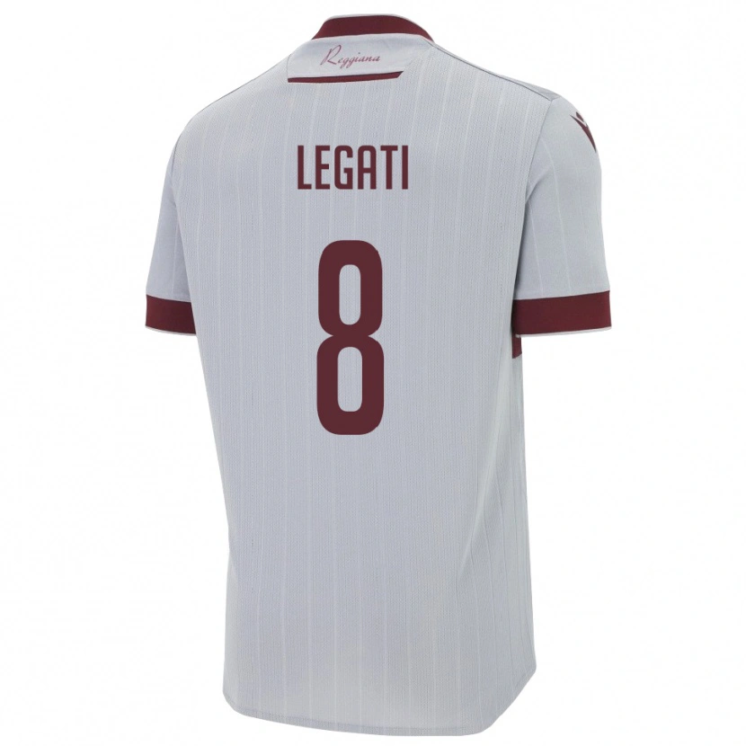 Danxen Criança Camisola Mattia Legati #8 Borgonha Branco Alternativa 2025/26 Camisa Brasil