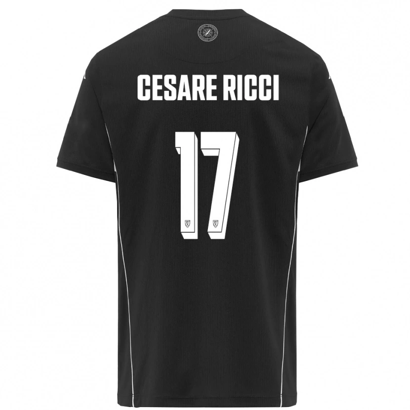 Danxen Criança Camisola Elia Cesare Ricci #17 Preto Branco Alternativa 2025/26 Camisa Brasil