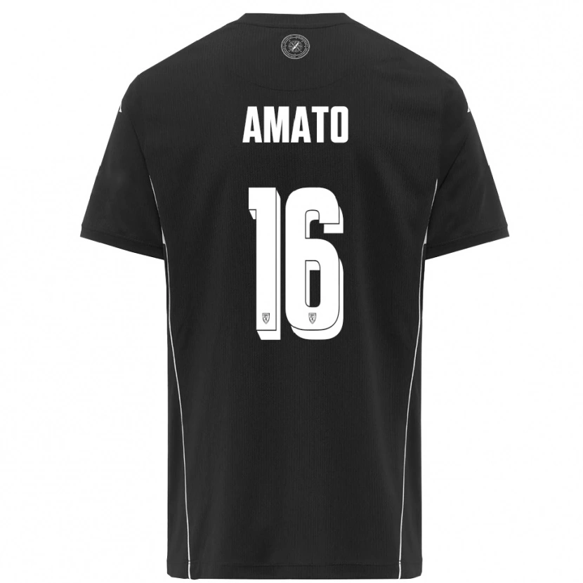 Danxen Criança Camisola Salvatore Amato #16 Preto Branco Alternativa 2025/26 Camisa Brasil