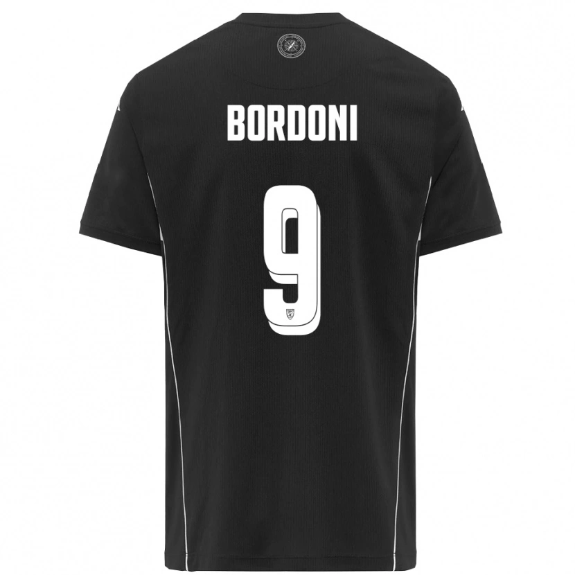 Danxen Criança Camisola Cristian Bordoni #9 Preto Branco Alternativa 2025/26 Camisa Brasil