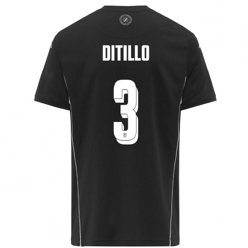 Danxen Criança Camisola Luigi Ditillo #3 Preto Branco Alternativa 2025/26 Camisa Brasil