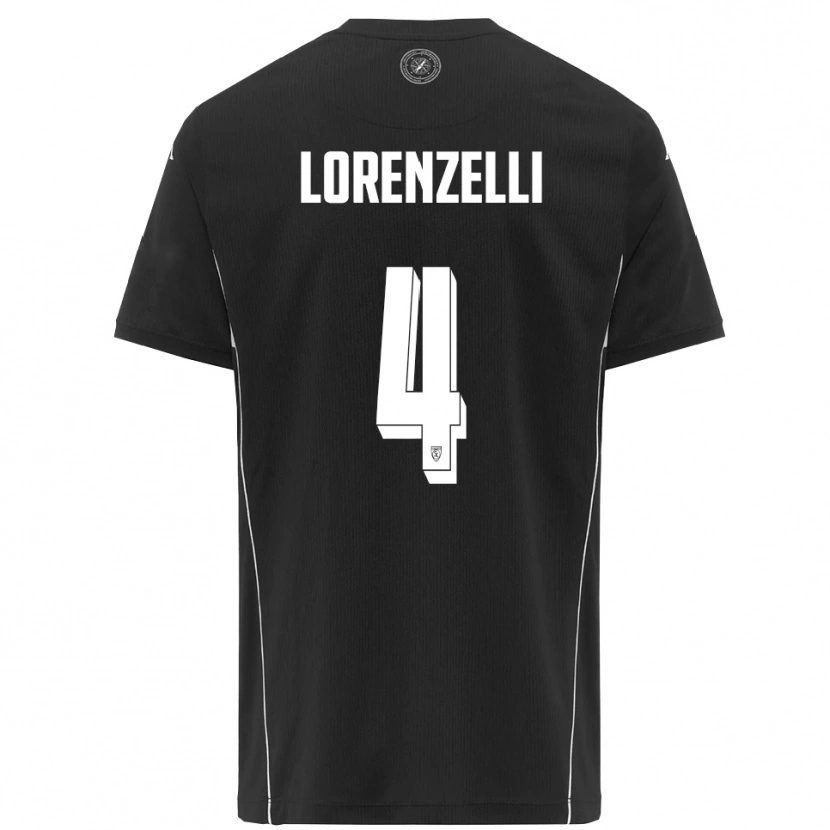 Danxen Criança Camisola Emanuele Lorenzelli #4 Preto Branco Alternativa 2025/26 Camisa Brasil