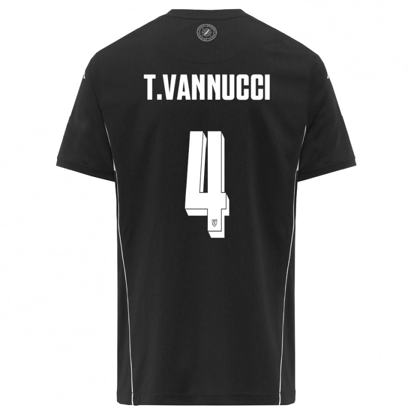 Danxen Criança Camisola Tommaso Vannucci #4 Preto Branco Alternativa 2025/26 Camisa Brasil