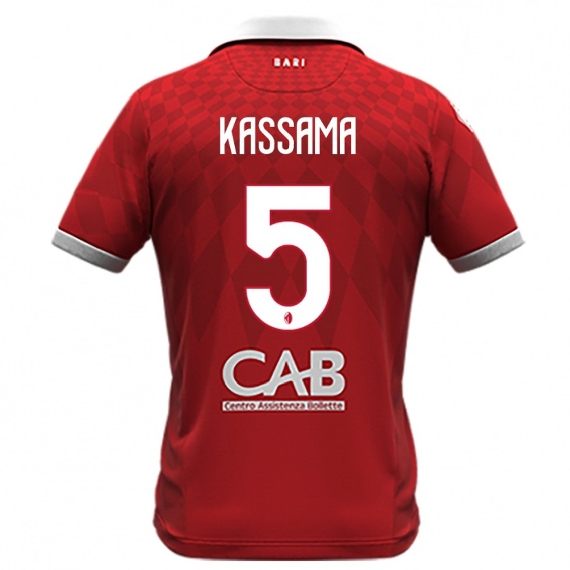 Danxen Criança Camisola Sheriff Kassama #5 Vermelho Branco Alternativa 2025/26 Camisa Brasil