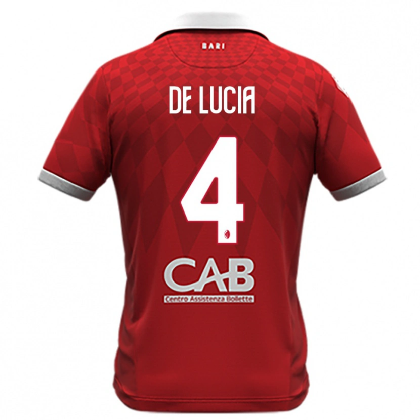 Danxen Criança Camisola Mattia De Lucia #4 Vermelho Branco Alternativa 2025/26 Camisa Brasil