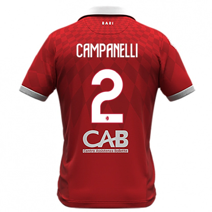 Danxen Criança Camisola Alessio Campanelli #2 Vermelho Branco Alternativa 2025/26 Camisa Brasil