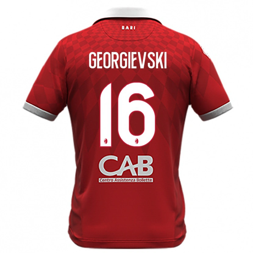Danxen Criança Camisola Toma Georgievski #16 Vermelho Branco Alternativa 2025/26 Camisa Brasil