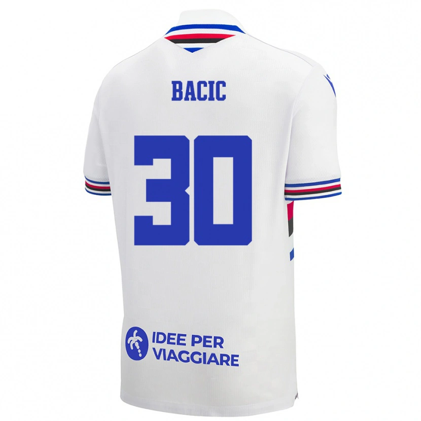Danxen Criança Camisola Mateo Bacic #30 Branco Azul Vermelho Alternativa 2025/26 Camisa Brasil