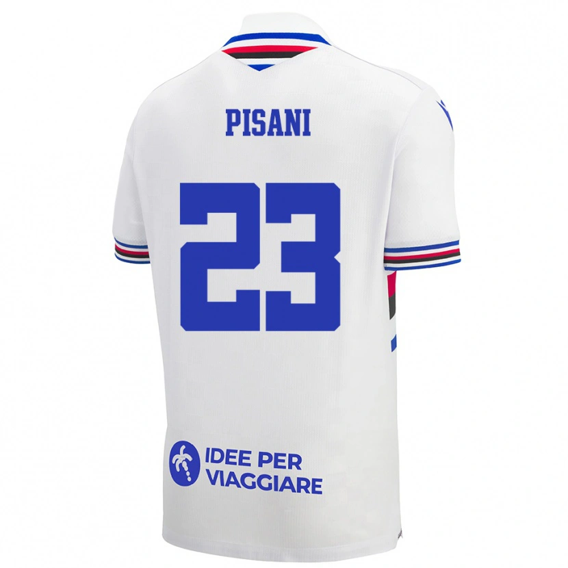 Danxen Criança Camisola Elena Pisani #23 Branco Azul Vermelho Alternativa 2025/26 Camisa Brasil