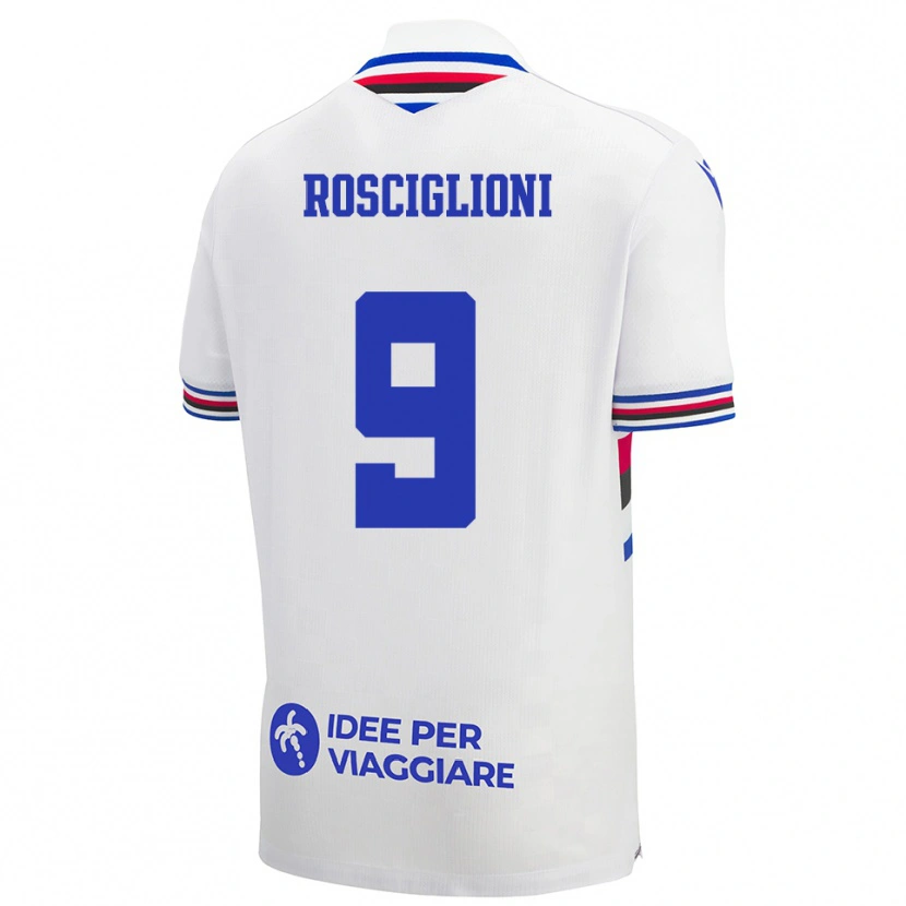 Danxen Criança Camisola Simone Rosciglioni #9 Branco Azul Vermelho Alternativa 2025/26 Camisa Brasil