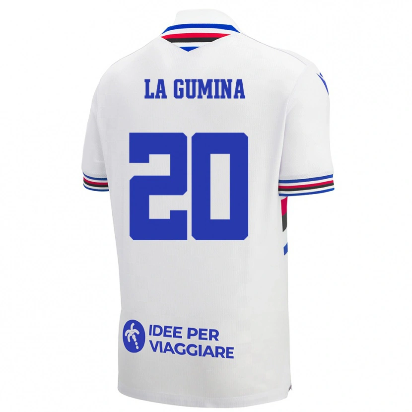 Danxen Criança Camisola Antonino La Gumina #20 Branco Azul Vermelho Alternativa 2025/26 Camisa Brasil