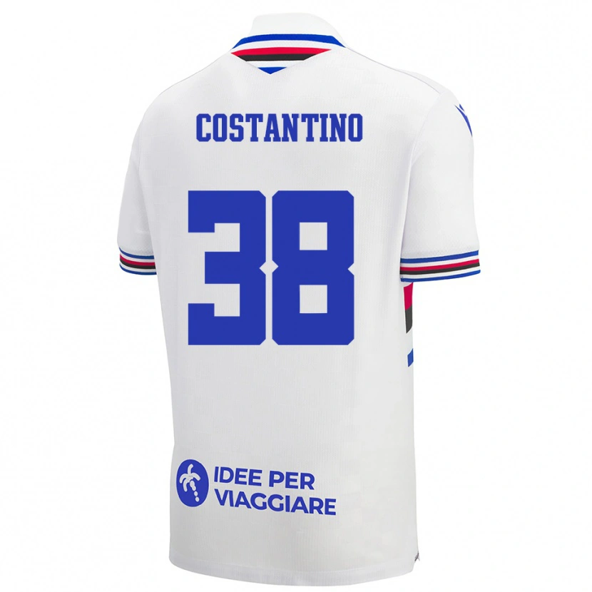 Danxen Criança Camisola Lorenzo Costantino #38 Branco Azul Vermelho Alternativa 2025/26 Camisa Brasil
