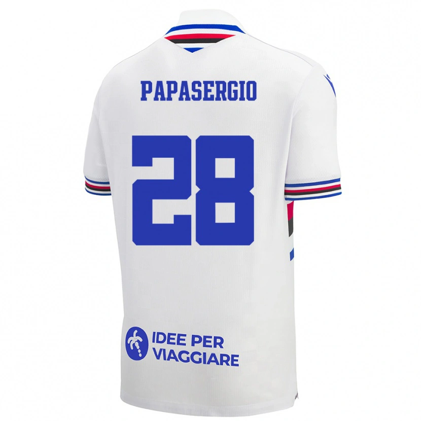 Danxen Criança Camisola Alessio Papasergio #28 Branco Azul Vermelho Alternativa 2025/26 Camisa Brasil