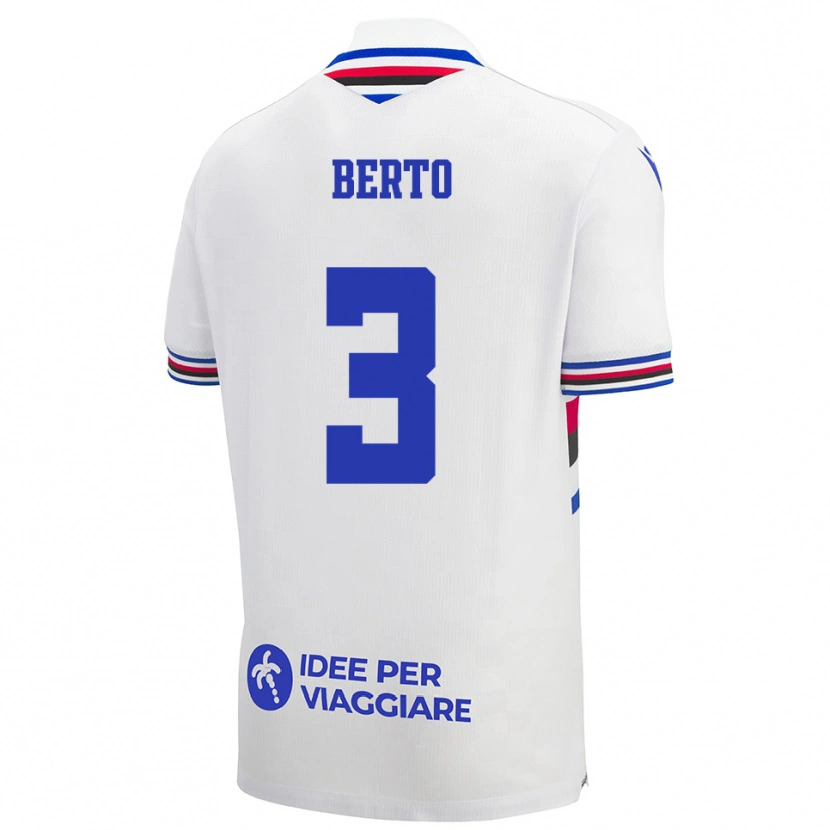 Danxen Criança Camisola Nicolò Berto #3 Branco Azul Vermelho Alternativa 2025/26 Camisa Brasil