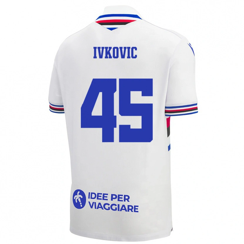 Danxen Criança Camisola Mate Ivkovic #45 Branco Azul Vermelho Alternativa 2025/26 Camisa Brasil